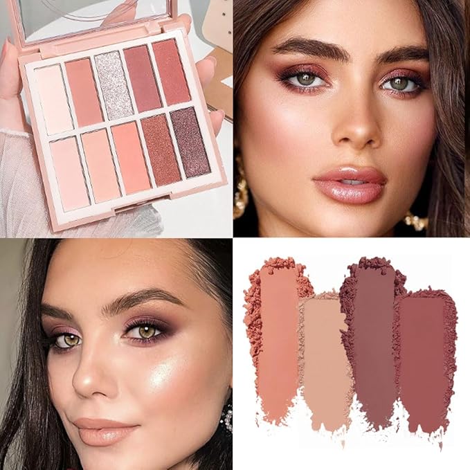 Neutral Natural Eye Shadow Palette,Matte Nude Pink Brown Naked Cream Eyeshadow Palette,Make Up Pallets for Women Natural Eyeshadow for Eyes Long Lasting Naturing-Looking