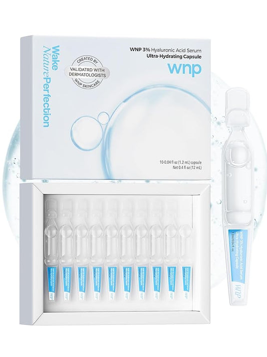 WNP Ultra Hydrating Serum 3% Hyaluronic Acid Smoother Skin|Pre-makeup SkinCare|Anti-Aging serum for face Single-Use Vials Skincare|for Sensitive skin|4D Hyaluronic Acid (12ml)