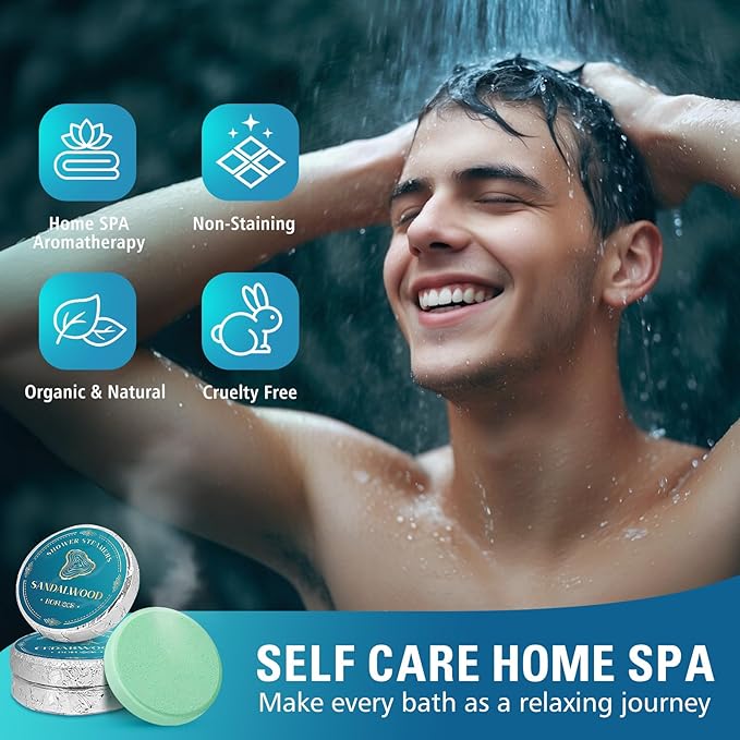 Shower Steamers Aromatherapy – Birthday & Christmas Gifts for Men Teen Dad, Stocking Stuffers White Elephant Gifts for Adults, SPA Self Care Relaxing Natural Essential Oils Bath Bombs
