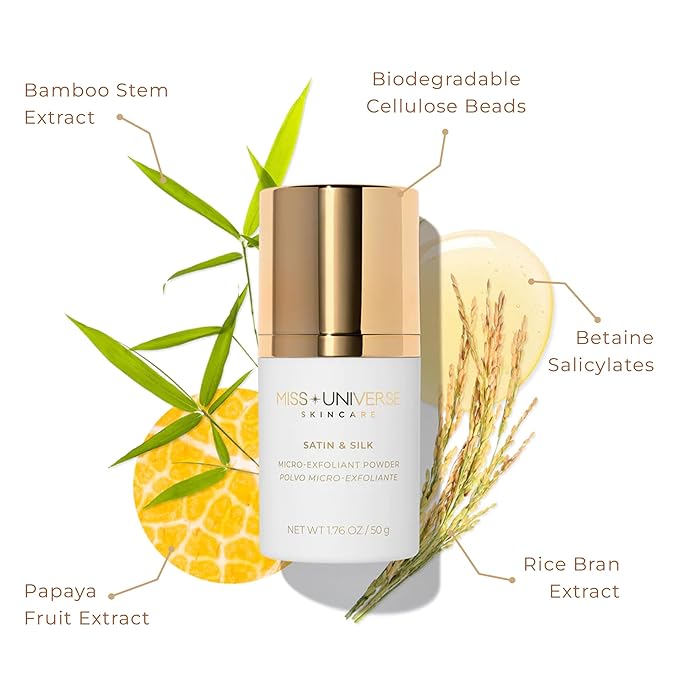 Satin and Silk Exfoliating Cleanser 1.76 oz, Hydrating Facial Cleanser for Women and MenFacial Skin Care Product with Bamboo Beads, Exfoliating Face Wash for Women and Men