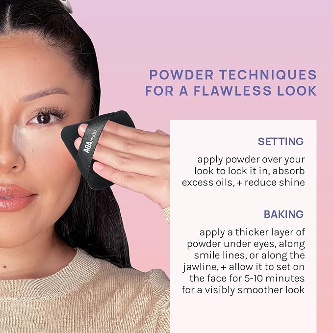 AOA Studio Velvet Puffs Makeup Puff Set of 6 Loose Powder Body Powder, Velour Makeup Blender Sponge Foundation Blending Sponges Set Beauty Makeup Tools (Black)