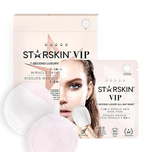 STARSKIN 7 Seconds All-Day Mask, 7-in-1 Facial Korean Toner Pads for Instant Hydration and Refreshed Skin, all Skin Types, Exfoliating and Pore Care with 66% Kudzu Root, K Beauty Skincare (18 Pads)