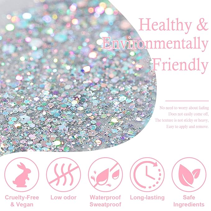 Glitter Eyeshadow Palette, 24 Colors Highly Pressed Pigmented Metallic Shimmer Sparkly Glitter Eyeshadow Makeup Pallet Palettes,Pink Blue Green Red Gold Purple Long Lasting Waterproof (24pcsC)
