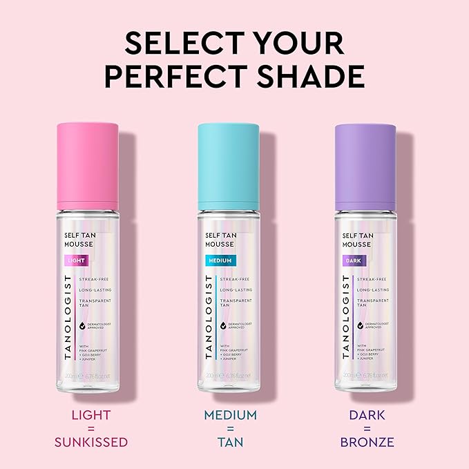 Tanologist Medium Self Tan Mousse, Self-Tanning Mousse, Streak-Free, Natural Glow, No Fake Tan Smell Or Orange Tone, Long Lasting, Clean Ingredients, Vegan, 6.76 fl. oz/200 ml Bottle