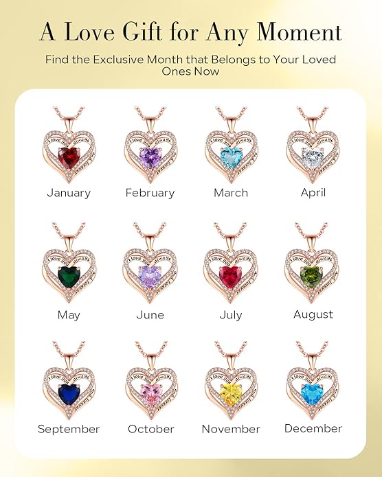S925 Sterling Silver Necklace for Women, Wife Jewelry Rose Gold, Mom Birthday Valentines Mothers Day Gifts, Girlfriend Necklaces, Daughter Heart Jewel, Anniversary for Her