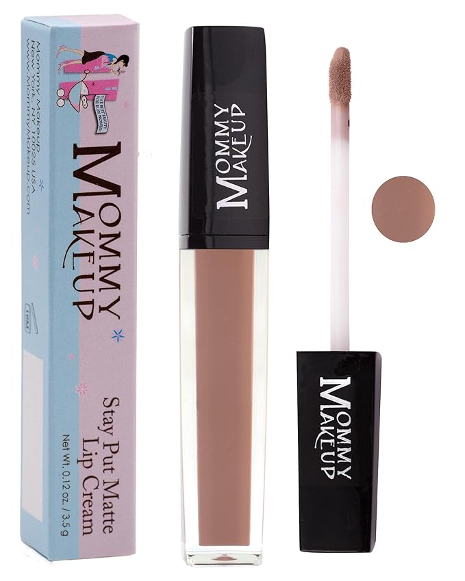 Mommy Makeup Stay Put Matte Lip Cream - Kiss-proof, Transfer-proof, Waterproof, Long Lasting Lipstick - Non-Drying Formula Infused with Vitamin E (Bridget)