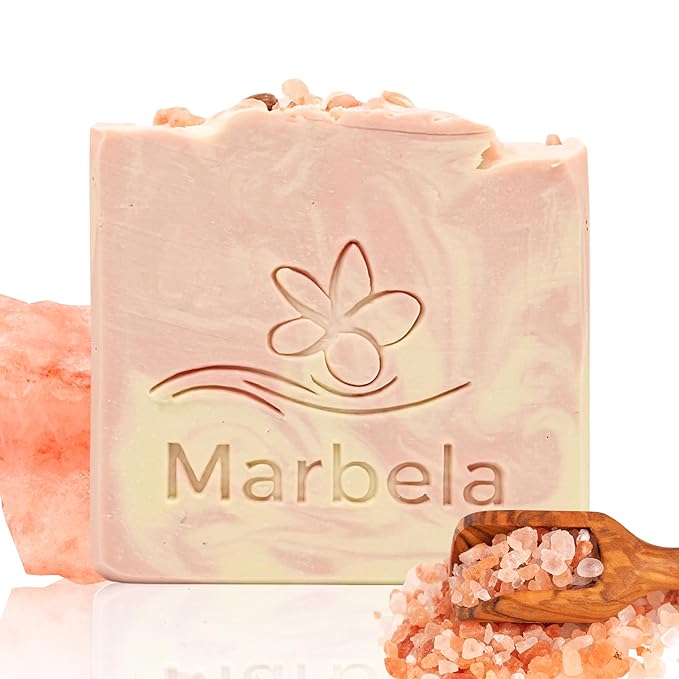 Marbela Cosmetics Himalayan Salt Springs Handmade Soap Bar - Made in USA, Vegan Friendly, Palm Oil Free, Natural Bar Soap - Face & Body Soap for Daily Skin Care, Moisturizing & Nourishing - 3.5 oz
