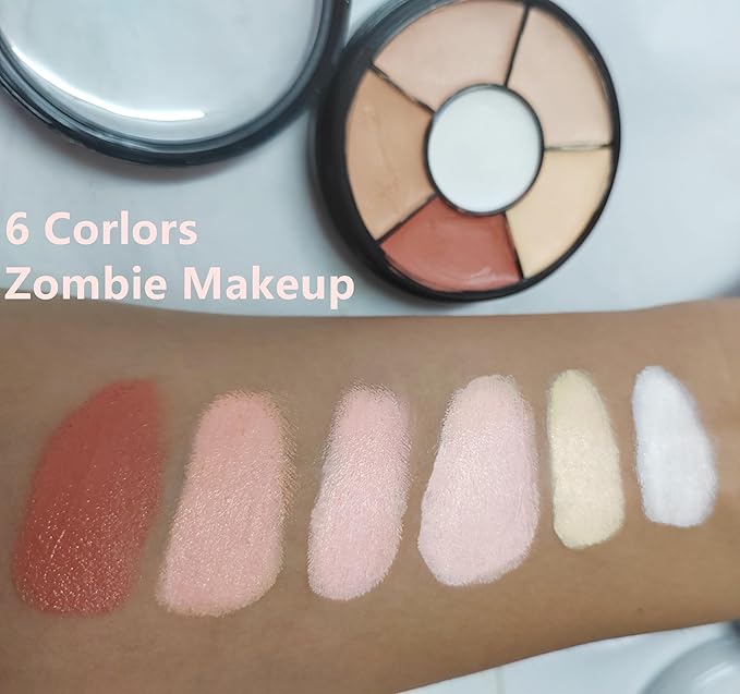 Go Ho 6 Colors Flesh Face Body Paint,Cream Washable Formula Face Painting for Halloween Cosplay,Body Paint SFX Makeup Palette,Professional Face Paint Vampire Zombie Makeup