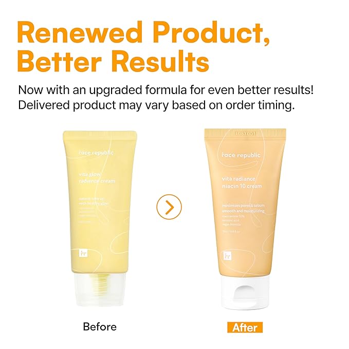 Face Republic Vita Radiance Niacin 10 Cream 50ml 1.69 fl oz | Revitalizing, Natural Coverage | Niacinamide 10%, Ascorbic Acid, Panthenol, Vitamins | Silky Finish | Vegan Korean Skincare