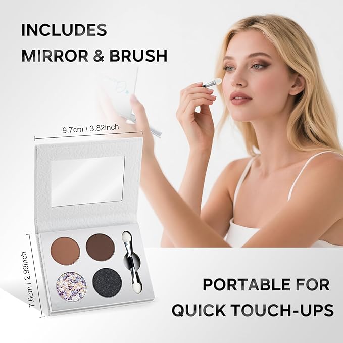 Color Nymph Eye Makeup Palette, Nudes Eyeshadow Pallet with Matte Shimmer & Glitter Chameleon Finishes, Travel-Friendly Compact with Mirror & Brush, High-Pigment & Long-Lasting (Smoky Neutral)