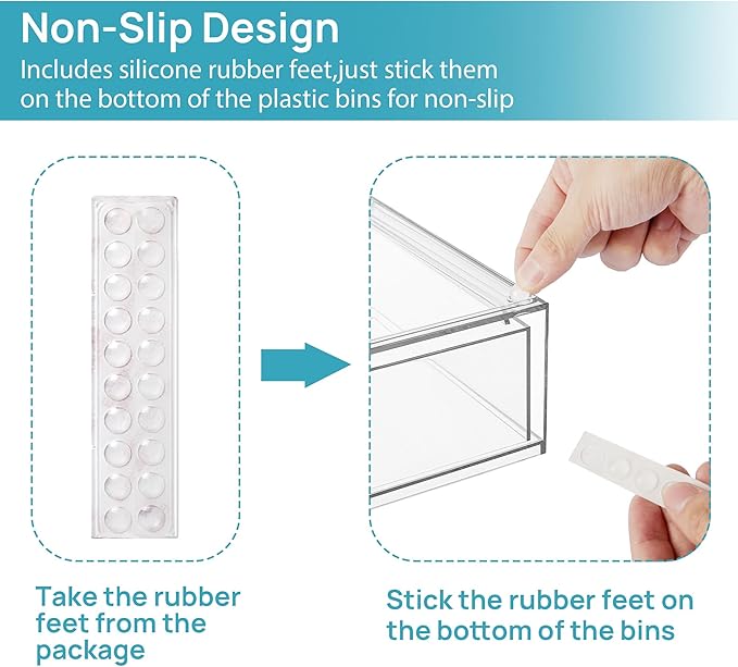 Vtopmart 12.1''W Clear Stackable Storage Drawers,2 Pack Acrylic Plastic Organizers Bins for Makeup Palettes, Cosmetics, and Beauty Supplies,Ideal for Vanity, Bathroom,Cabinet,Desk Organization