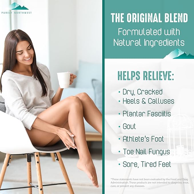 Purely Northwest-Tea Tree Oil Foot Soak & Nail Repair Oil Set- For Damaged Nails, Athletes Foot, Smelly Feet and Foot Callus - Made in the USA