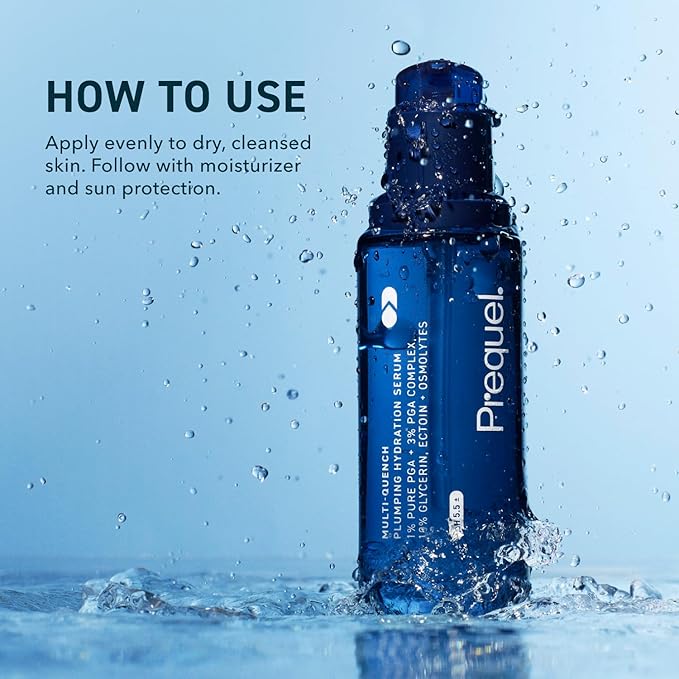 Prequel Skin Multi-Quench Plumping Hydration Serum for Face. Intensive Hydrating Facial Serum for Women with PGA Complex and Moisture-Binders. Deep Moisturizing for Dry and Sensitive Skin, 1.7oz