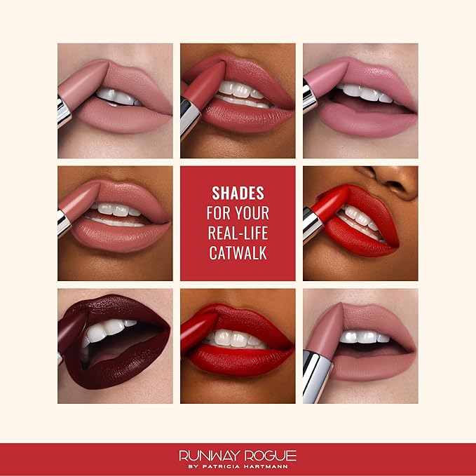 Runway Rogue 90s Vibe Lipstick, Moisturizing Matte Classic True-Red Lipstick, ‘Red Carpet’