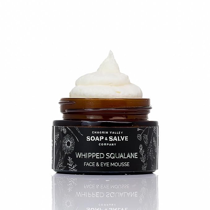 Chagrin Valley Soap & Salve Natural Eye & Face Moisturizer, Whipped Squalane Facial Moisturizer Face Cream with Jojoba Oil Organic, 1 Ounce, Morning and Night Cream
