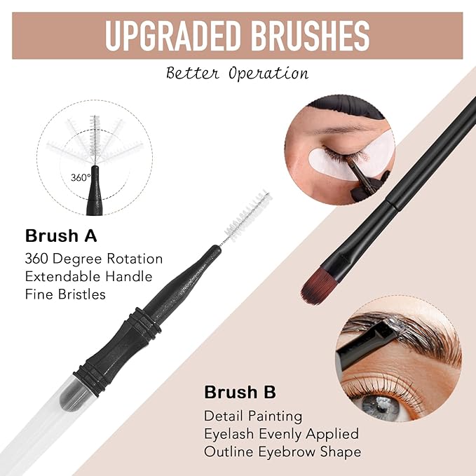 Lash Color Kit, Lomansa Black Color Kit for Eyelash and Brow, Eyelash & Eyebrow Color Set, Lasts Up to 4 Weeks, Easy to Use at Home Salon