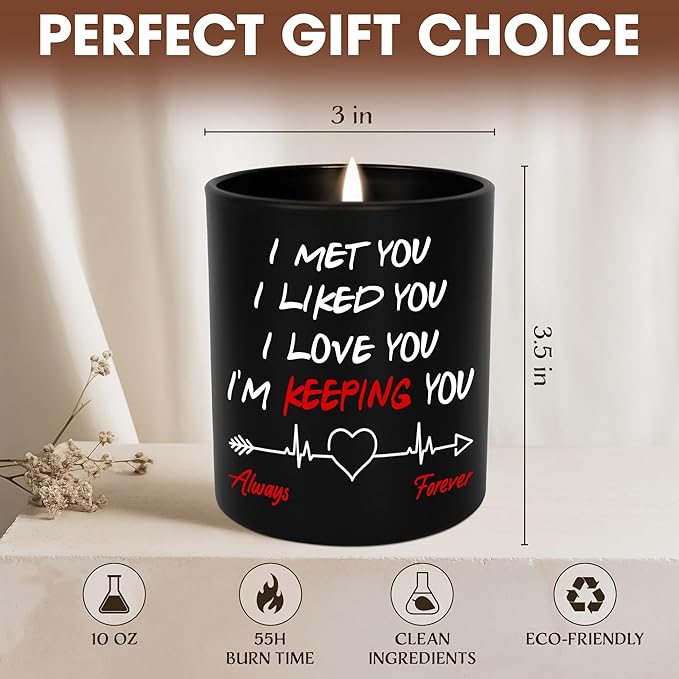 TEEZWONDER Christmas Anniversary Wedding Gifts for Women - Long Lasting Vanilla Lavender Candle 10 oz - Romantic Couple Gifts for Him Her, Gift for Boyfriend Girlfriend, Wife Husband Birthday Gift