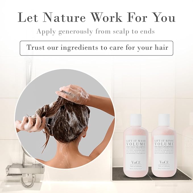 VoCÊ Natural Volume Conditioner for Fine to Medium Hair | Anti-Frizz, Shine Enhancing, Non-Toxic, Cruelty-Free, Vegan with Olive Fruit Oil, Swertia Japonica, Acai Berry, and Coconut (8.5 oz | 250 ml)