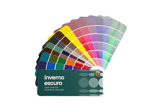 Multilingual Deep Winter Palette Color Fan by Studio Immagine, Personalized Color Guide for Cost Saving, Smart Shopping, Outfit & Wardrobe Planning; Invierno Oscuro/Inverno Escuro