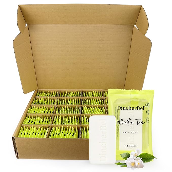 200 Pack 0.5oz Small Soap, Mini Dial Cleansing Bars Soap Bulk Travel Size, Individually Wrapped Toiletries Amenities for Hotel, Airbnb, Shelter, Camping and Travel