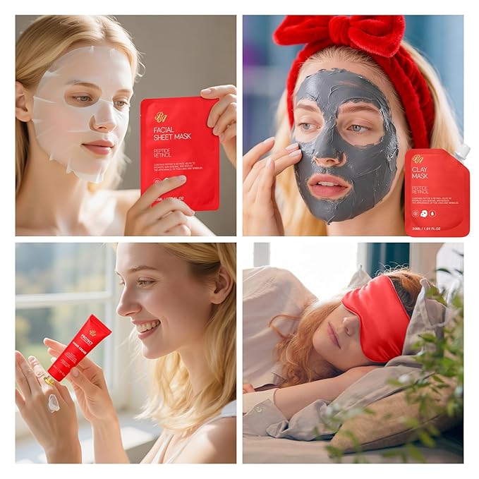 Christmas Gifts for Women, 33 Pcs Rose Facial Skin Care Set, Bath & Body Spa Set, Hydrogel Mask, Makeup Bag, Face Serum, Necklace, Parfume, Bath Bomb, Mother Day, Valentine's, Birthday,Baby Shower