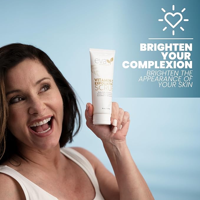 Eva Naturals Vitamin C Facial Scrub - Cleanse and Clear Face, Exfoliating Wash