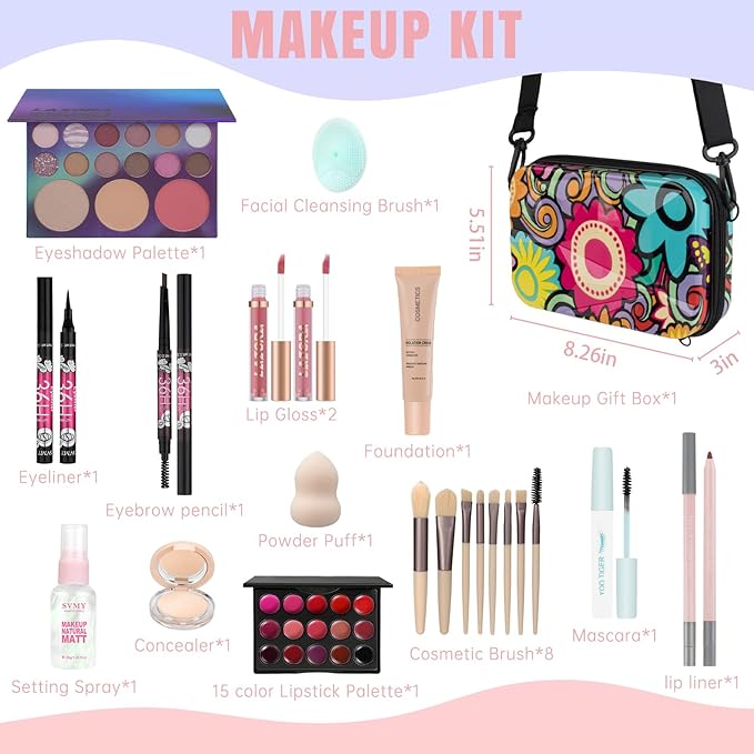 Makeup Sets for Teens Makeup Kits for Teen Girls Travel Make up Kit Set for Girls Beginners Make up Set Gift Sets for Girl Teenagers