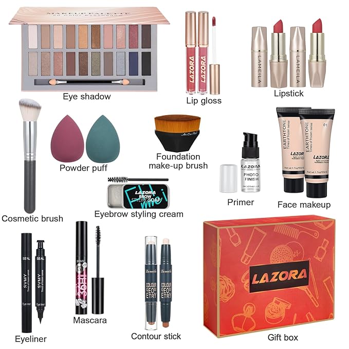 Makeup Kit for Teens for Makeup Set for Teenagers 14-16 Includes 20 Colors Eyeshadow Palette Makeup Kit for Girls 10-12 Eyeliner Stamp Gift Set