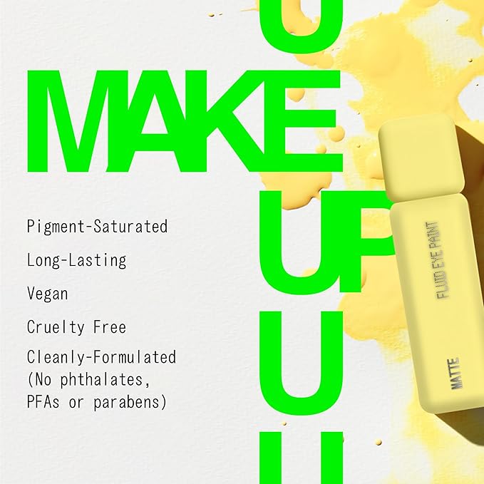 about-face Matte Fluid Eye Paint Incoming – High-Pigment Liquid Eyeshadow, Long-Lasting, No-Budge Matte Finish, Vegan & Cruelty-Free (Mellow Yellow)