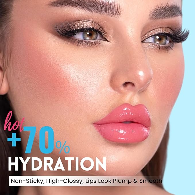 Pudaier Glossy Lip Stain, Excellent Recovery, Moisturizing Lip Care Tinted Lip Oil, Hydrating Plumping Lip Gloss Balm, Non-Sticky Long Lasting Light Texture LipGloss Oil for Dry Lip (04 Fierce Echo)