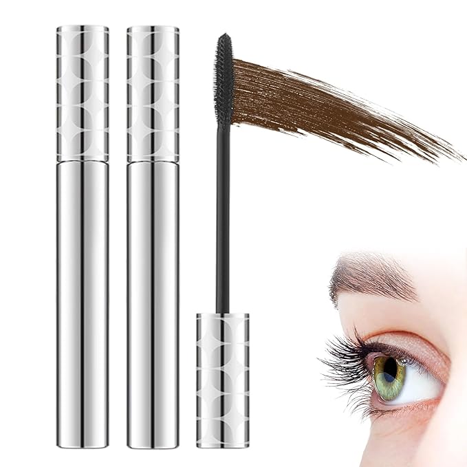 Mascara for Older Women 60 Plus, Lash Mascara, Waterproof, Flake & Smudge Resistant, Volume and Length for Mature Women with Thinning Lashes, hypoallergenic - 2Pcs (Brown)