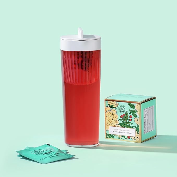 Orange & Grapefruit Herbal Tea Gift Set – Citrus Detox Tea with Natural Ingredients | 20 Tea Bags + 100g Rock Sugar | Caffeine-Free Wellness Blend | Refreshing Immune Support | Holiday Gift Box for Women & Friends