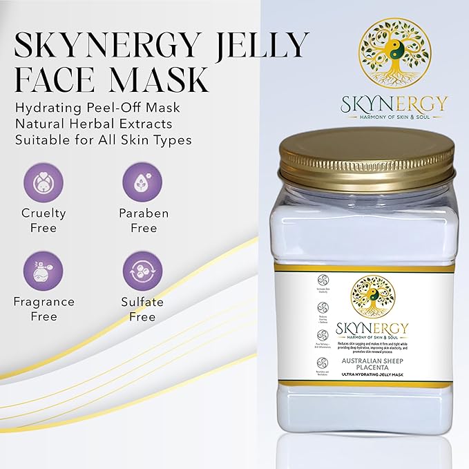 Australian Sheep Placenta Jelly Masks - Professional Grade HydroGlo facials Peel Off Face Mask for Skin Hydration, Radiance, Reduced Fine Lines, and Pigmentation | 12 Applications (30 Fl Oz)