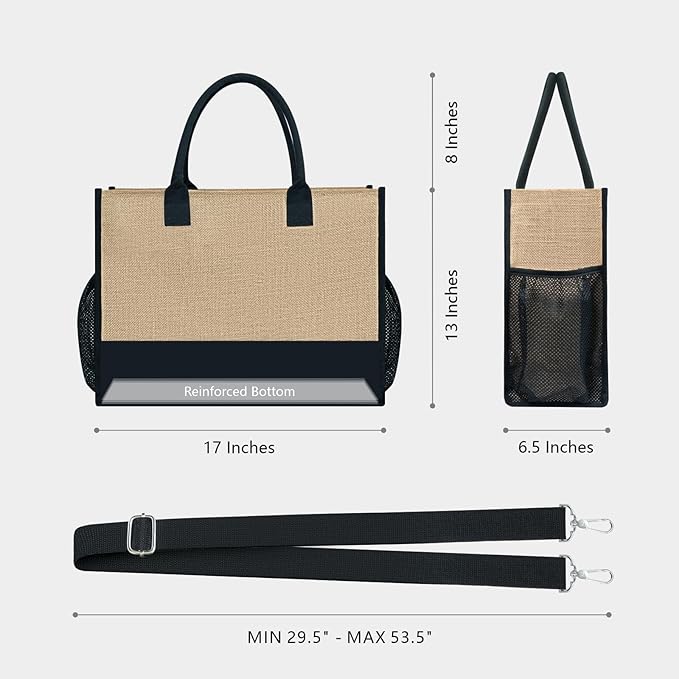 TOPDesign Personalized Initial Canvas Tote Bag, for Wedding, Birthday, Beach, Perfect Gifts for Women, Mom, Teachers, Friends