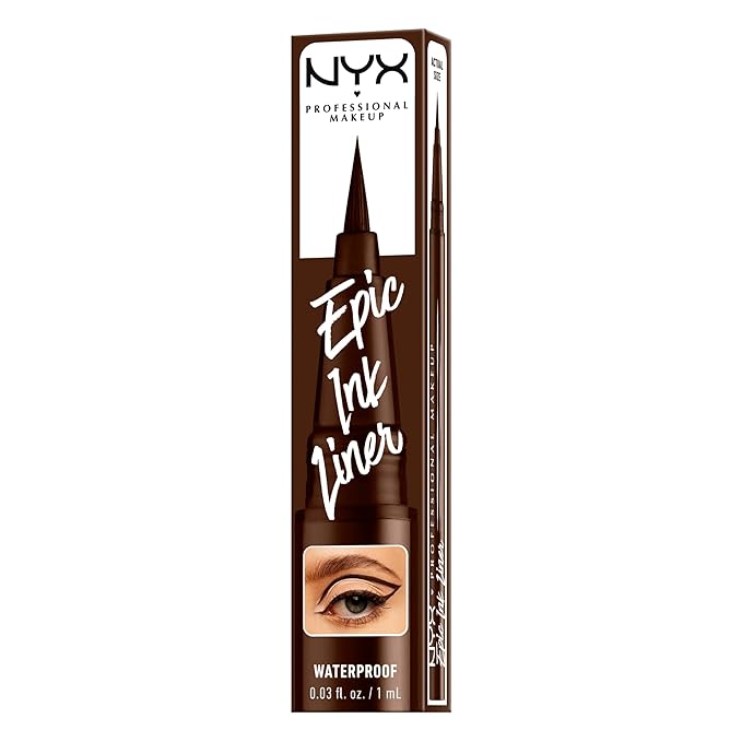 NYX PROFESSIONAL MAKEUP Epic Ink Liner, Waterproof Liquid Eyeliner with Vegan Formula - Milk Chocolate (Brown Matte)