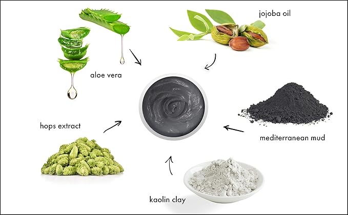 Raya Mediterranean Mud Masque (611) | Revitalizing Facial and Body Treatment Mask for Dull and Congested Skin | Rich in Vitamins and Minerals