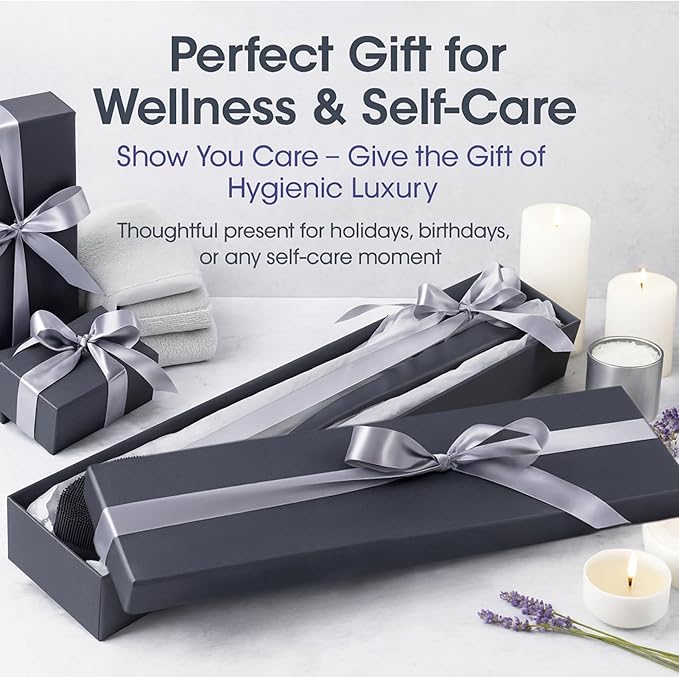 Avilana Silicone Body Scrubber – Gentle Shower Brush & Loofah Alternative- Food Grade & Lab Tested – Fast-Drying, Hygienic, BPA-Free Silicone Body Gentle Exfoliator (Dark Gray, Long Handle)