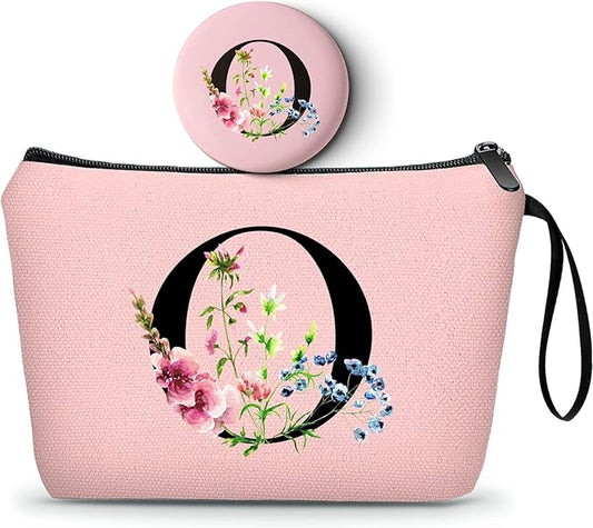 Happy Birthday Friendship Bridesmaid Team Gifts for Employees Women Mom Girl Daughter Teenage Personalized Make up Cosmetic Bag Travel with Mirror Mothers Day Christmas Graduation O