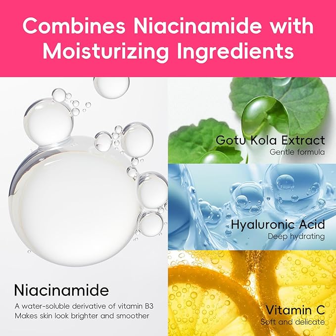 Foaming Face Wash, Watermelon Extracts, Niacinamide, Vitamin C, Hyaluronic Acid, Centella Asiatica, Exfoliating, Pore Minimizer, Hydrate, Glow, 3.53 Oz