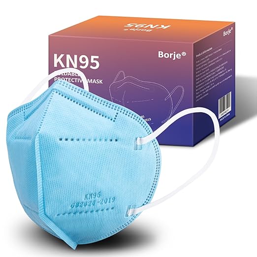 KN95 Face Masks 50 Pcs, 5-Ply Protection Blue KN95 Mask, Disposable Face Masks for Adults