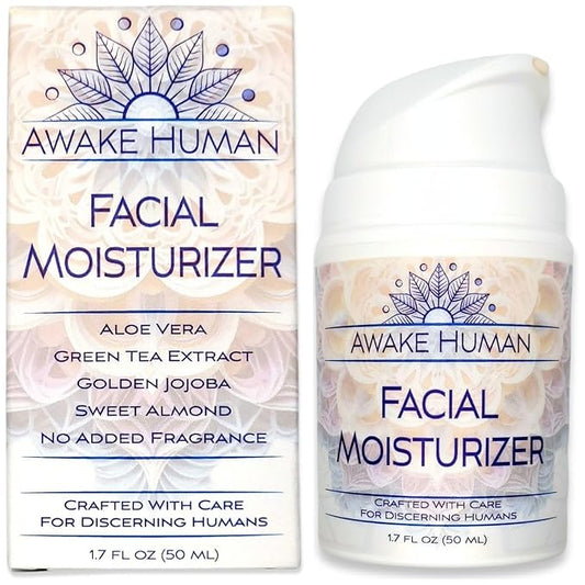 Natural Face Moisturizer for Dry Sensitive Skin - Organic Natural Face Cream - Facial Aloe & Green Tea Moisturizer Cruelty Free - Vegan Face Moisturizer for Women, Acne-Safe, Anti-Aging, No Fragrance