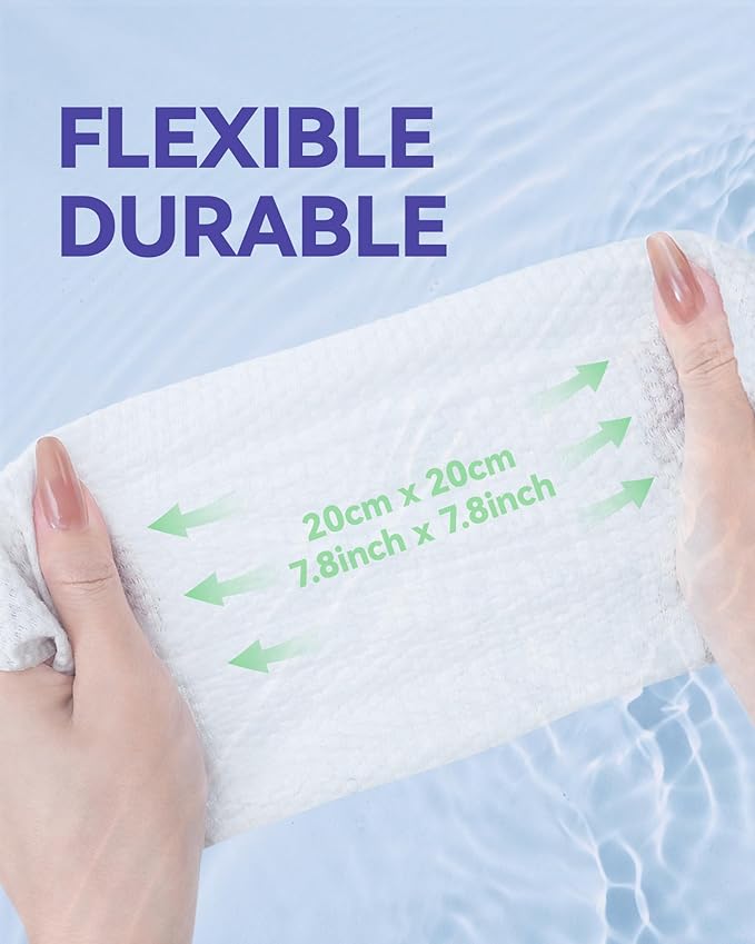 Face Towels Disposable, Face Towelette Disposable, Soft Disposable Face Towel for Makeup Remover, Thick Face Cloths for Women Cleansing, Skin Care, 7.8"×7.8", 80 Count (4 Pack)