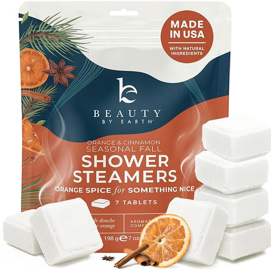 Shower Steamers Aromatherapy - USA Made with Natural Ingredients, Fall Relaxation Gifts for Women & Men, Self Care Spa Day Essentials, Large Shower Tablets with Orange & Fir Essential Oil