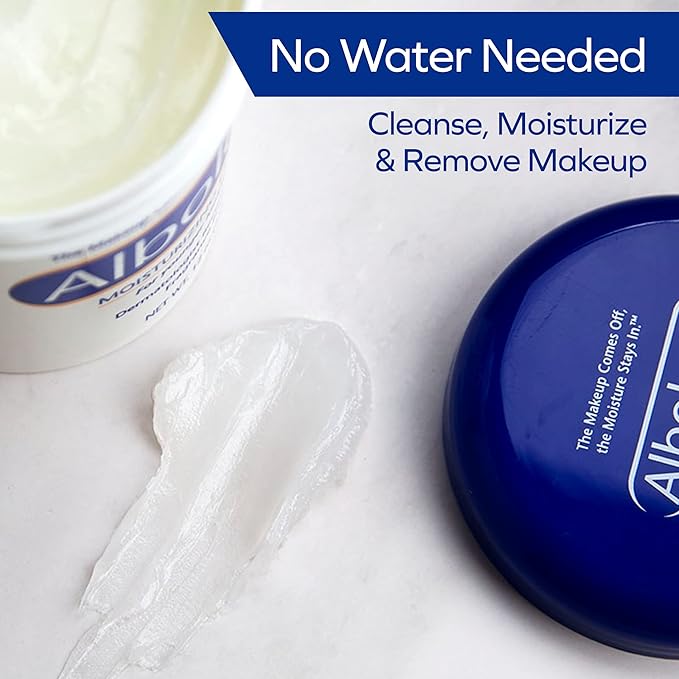 Albolene Moisturizing Cleanser & Makeup Remover Balm - Fragrance-Free Facial Cream for Cleansing & Hydration - Multi-Use Skincare for All Skin Types - No Harsh Chemicals - 12 oz - (Pack of 2)