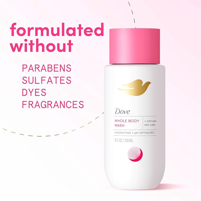 Dove Whole Body Intimate Wash for Women, pH Optimized & Gynecologist-Tested for Sensitive Skin 8 oz