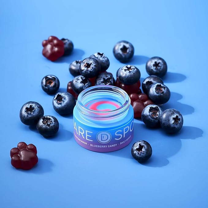 Lip Sleeping Mask Blueberry Candy - Cute Lip Mask Overnight, Long-Lasting Moisturizer to Treatment, Hydration, Repair for Dry Cracked Lips - 0.42 Fl Oz