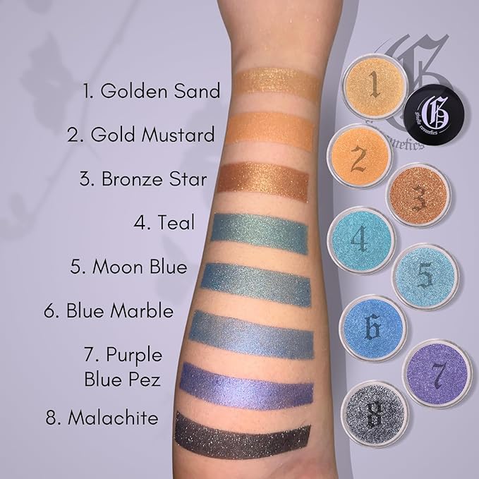 Bronze Star Organic Eye Shadow: High Pigment, Talc-Free Mineral Eyeshadow Palette Makeup with Matte, Shimmer, and Glitter Effects, Loose Powder for Smokey and Natural Looks