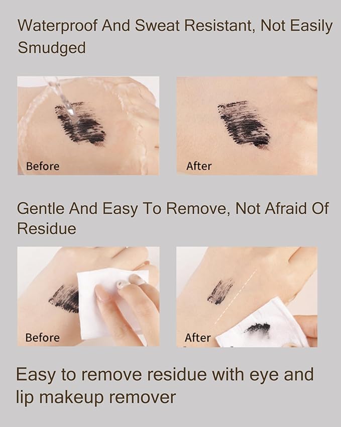 Mascara for Older Women 60 Plus,Black Brown Prime Waterproof Length and Volume Lash Mascara for Seniors,Hypoallergenic Volumizing Máscara with Thinning Lashes,Long Lasting No Clumps for Sensitive Eyes