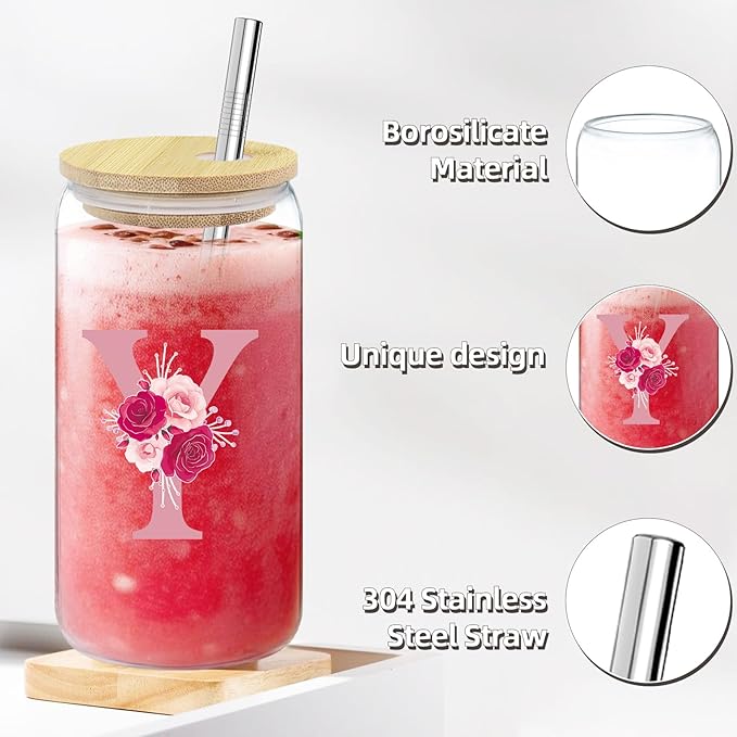 Gifts for Women,Initial Canvas Tote Bag,Personalized Gift for Woman,Monogrammed Gifts for Women,Initial Makeup Bag,Birthday Gift for Mom,present for Niece Sister-Y