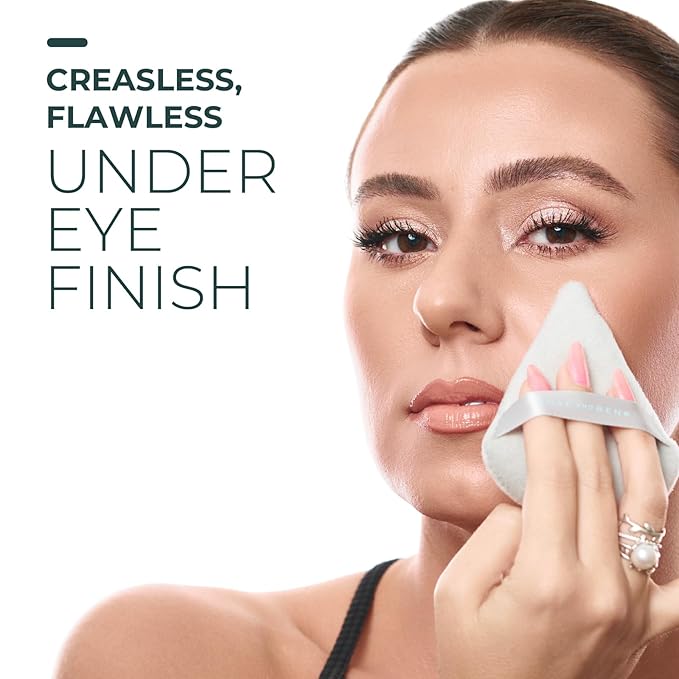 Rose and Ben Beauty C42 Foundation Brush & Setting Puff Bundle | Professional Makeup Tools for Flawless Liquid, Cream & Powder Application | Streak-Free Coverage & Precise Undereye Blending | Cruelty-